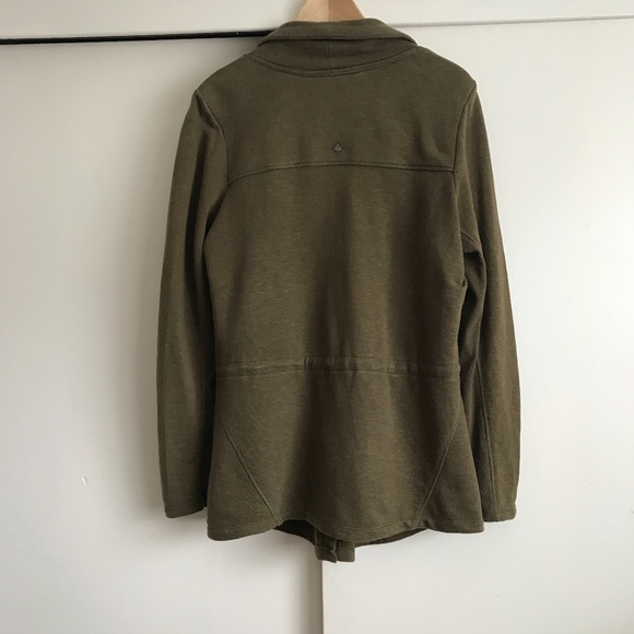 Prana Olive Zip Front Sweatshirt Jacket - Picture 3 of 6